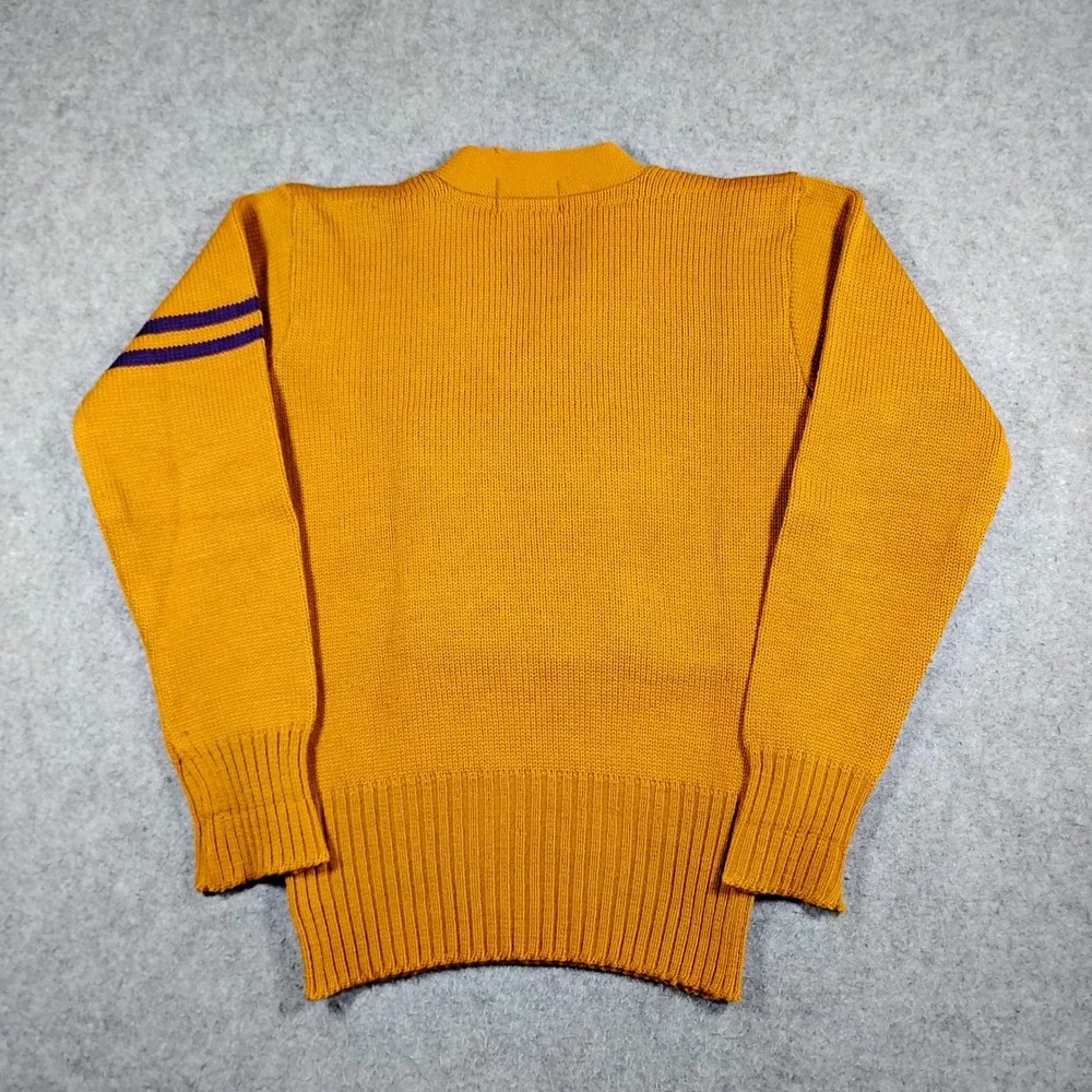 O'Shea‎ Knitting Mills Vintage 40s Varsity Letterman Sweater Mens 38 Gold Wool